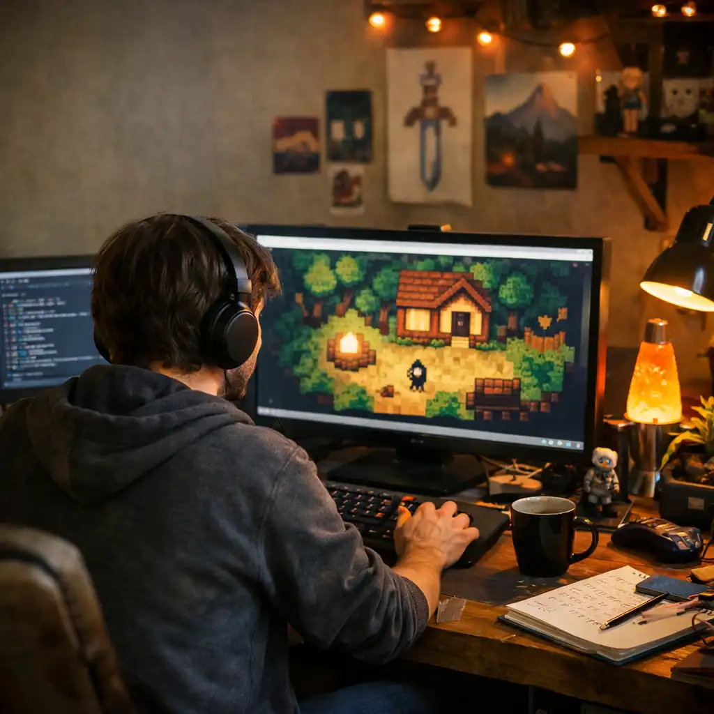 Indie developer przy pracy